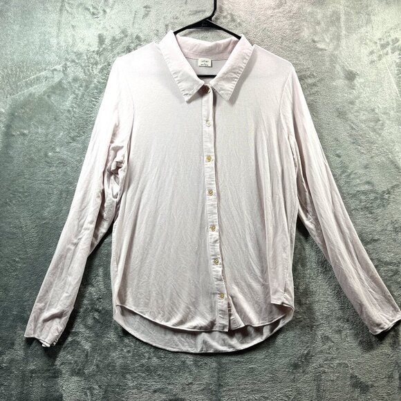Wilfred Aritzia Womens Extra Large Top Pale Pink Tencel Soft Long Sleeve Button - Picture 1 of 11